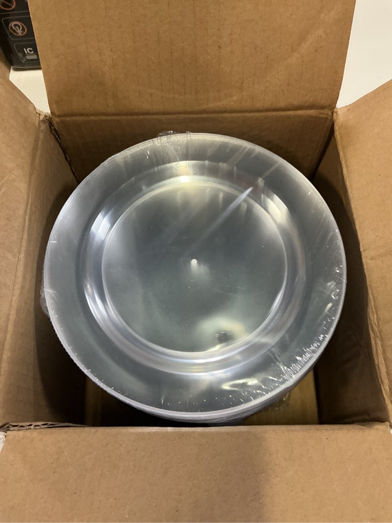 Condition photo showing New/Like New for bucla 100pieces clear plastic plates - 6.25inch premium hard disposable salad/dessert/appetizer/small cake plates for wedding& party 6.25inch-100pcs-clear