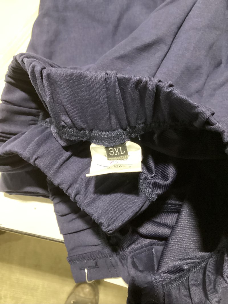 Condition photo showing Good Condition for men's magnetic tear away side snap open pants catheter adaptive post surgery knee ankle rehab pants for recovery wear 3 xl navy blue