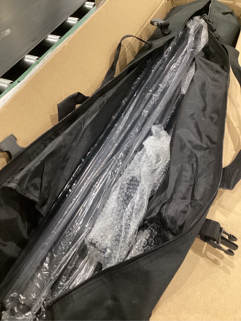 Condition photo showing Good Condition for slow dolphin photo video studio triple crossbar 10 (w) x 8.5 (h) ft adjustable photography backdrop background support stands, with mounting bracket and 6 pcs spring clamp, carry bag