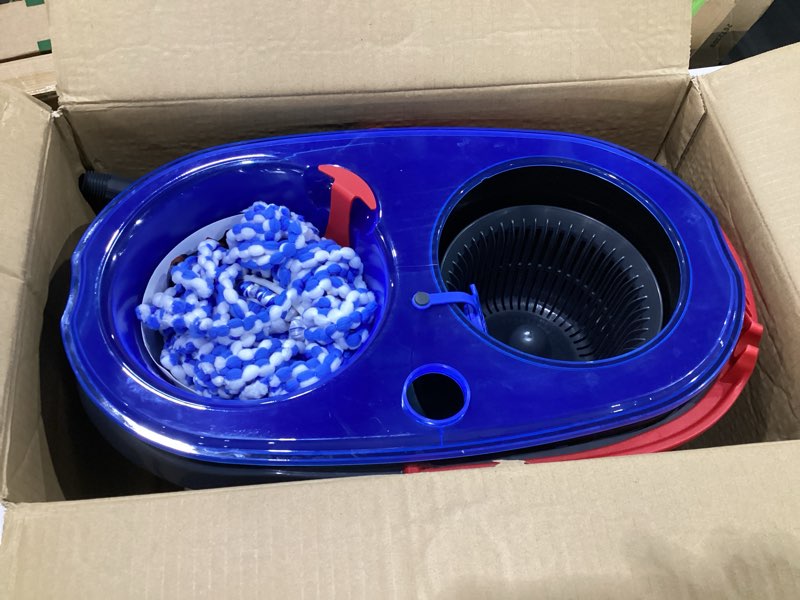 Condition photo showing As Is for O-Cedar RinseClean Spin Mop & Bucket System + 1 Extra Mop Head | Clean with Clean Water | Removes 99% of Bacteria Rinseclean Spin Mop & Bucket + 1 Extra Refill Cleaning System, USED