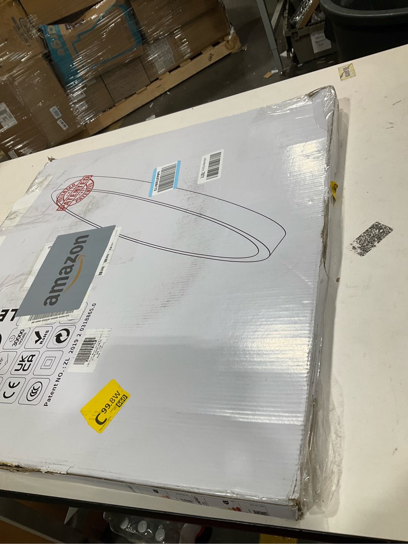 Condition photo showing Good Condition for LightingWill 24 Inch LED Flush Mount Ceiling Light Fixture, 6000K Cool White, 5600LM, 45W, Flat Modern Round Lighting Fixture, 400W Equivalent White Ceiling Lamp for Kitchens, Bedrooms.etc. Cool White 24 Inch