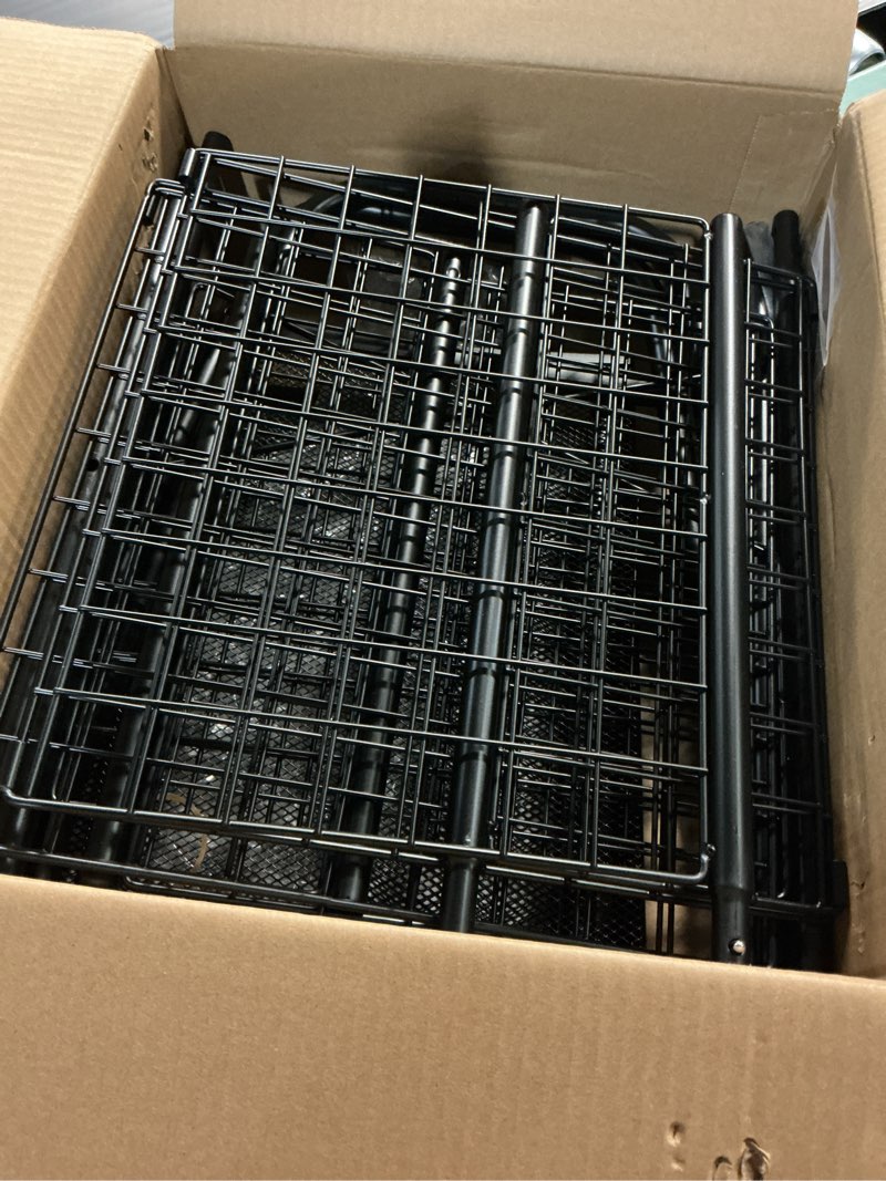 Condition photo showing New/Like New for Indestructible Large Dog Toy basket, Toy Box for Dogs,Pet Toys Bin Dog Metal Wire Basket for Toys, Food Storage, Storage Organizer Chest Storage, Toy Box for Living Room Area (Black) Black L-Metal