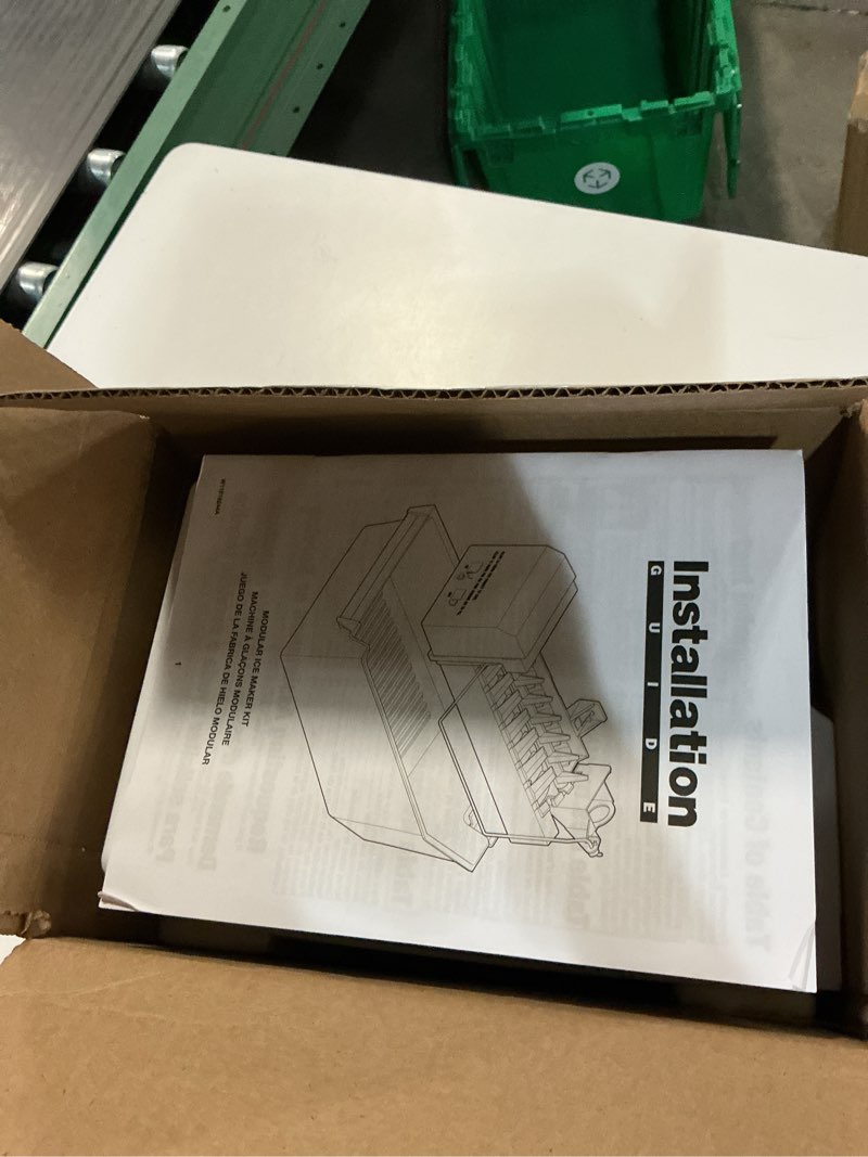 Condition photo showing As Is for  whirlpool 5.07-lb ice per day cubed ice maker (white)