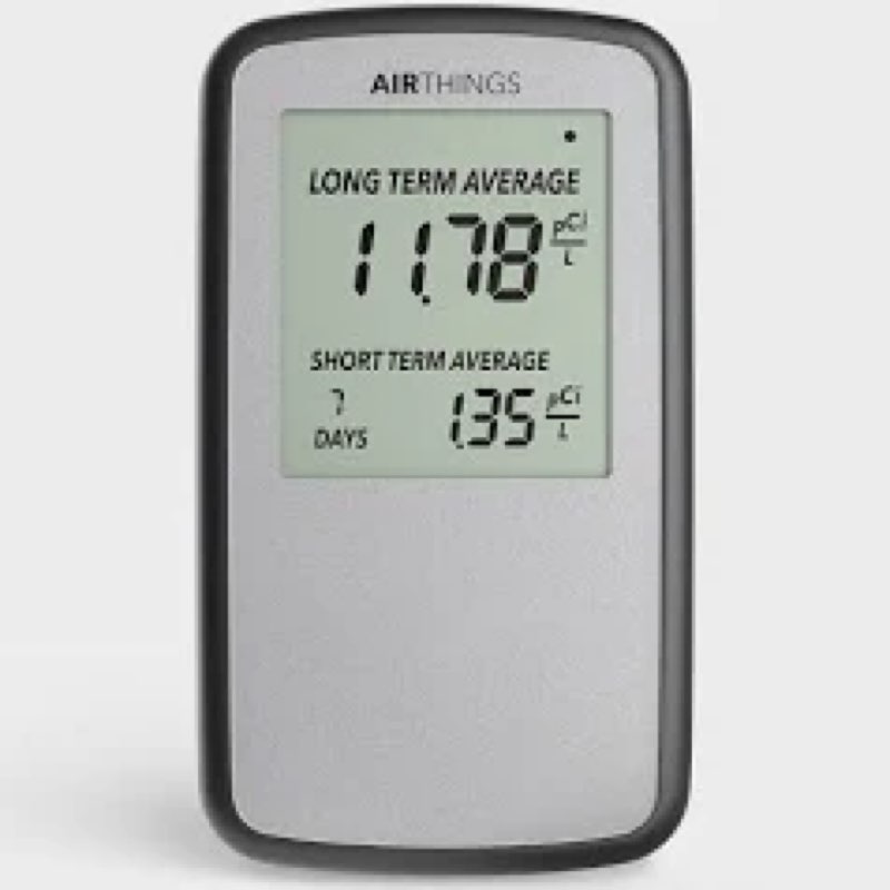 Airthings Corentium Home Radon Detector 223 Portable, Lightweight, Easy-to-Use, (3) AAA Battery Oper