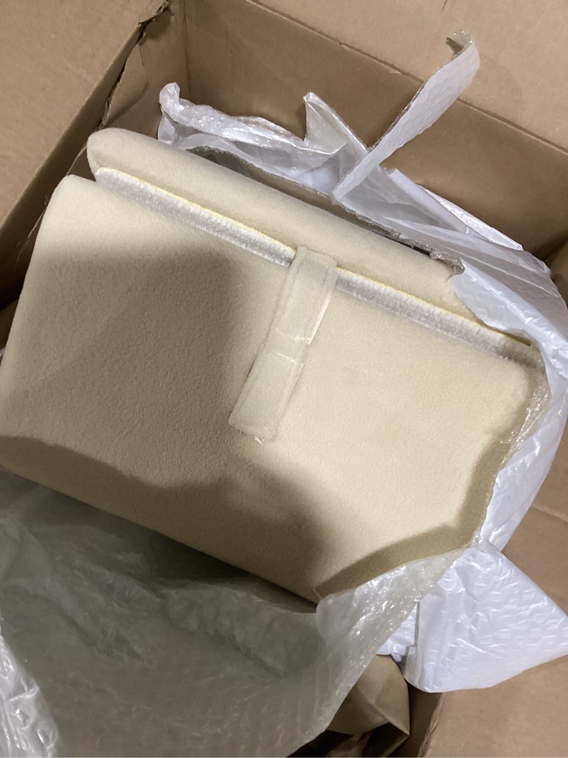 Condition photo showing Good Condition for Split Ottoman Dogs Ramp, Dog Ramp for Couch and Bed, Dog Stairs for Small Dogs and Cats, 2-in-1 Foldable Wooden Pet Stairs and Ottoman,Non-Slip Fabric Surface Ramp for Couch and Bed Khaki Plush