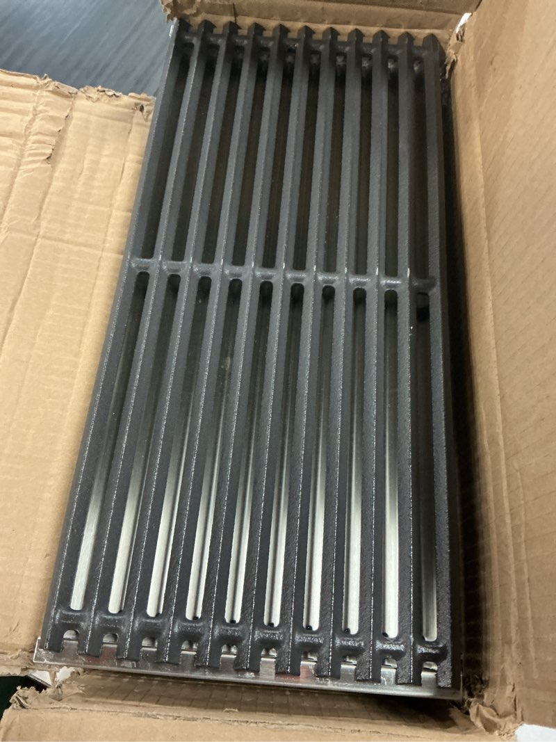 Condition photo showing Good Condition for cast iron grill grates and stainless steel emitter plates for charbroil commercial infrared 3 burner 463242516 463242515 466242515 466242615 463243016 463367516 463367016 466242516 463342620 grill grates & emitter plates