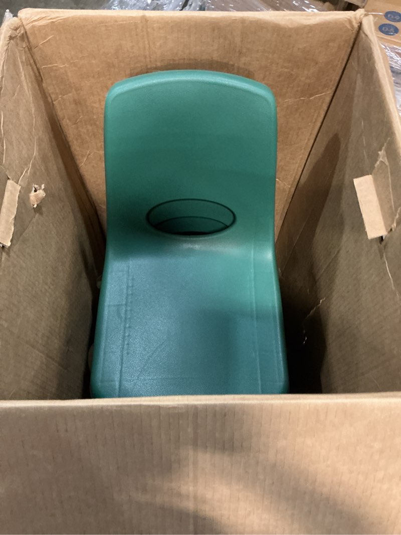 Condition photo showing Good Condition for fdp 14" school stack chair, stacking student seat with chromed steel legs and ball glides for in-home learning or classroom - green (4-pack), 10380-gn ball glides green 14 inch