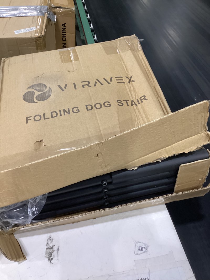 Condition photo showing Good Condition for dog stairs for car, truck & suv – foldable dog steps for small & large dogs with anti slip surface & poop bag dispenser, lightweight dog ramp holds up to 130lbs
