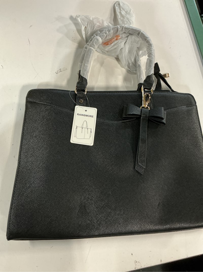 Condition photo showing Good Condition for Rainsmore Women’s laptop bag, 15.6-inch polyurethane handbag, office work bag, waterproof work bag, computer case, lightweight shoulder bag features of sustainability