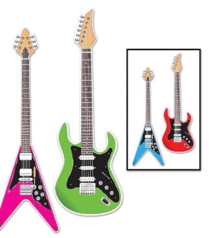 Beistle Guitar Cutouts; 3', 6/Pack