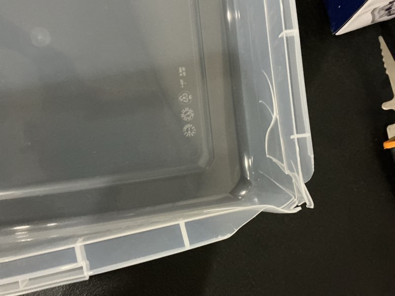 Condition photo showing As Is for  project source x-large clear stackable underbed tote