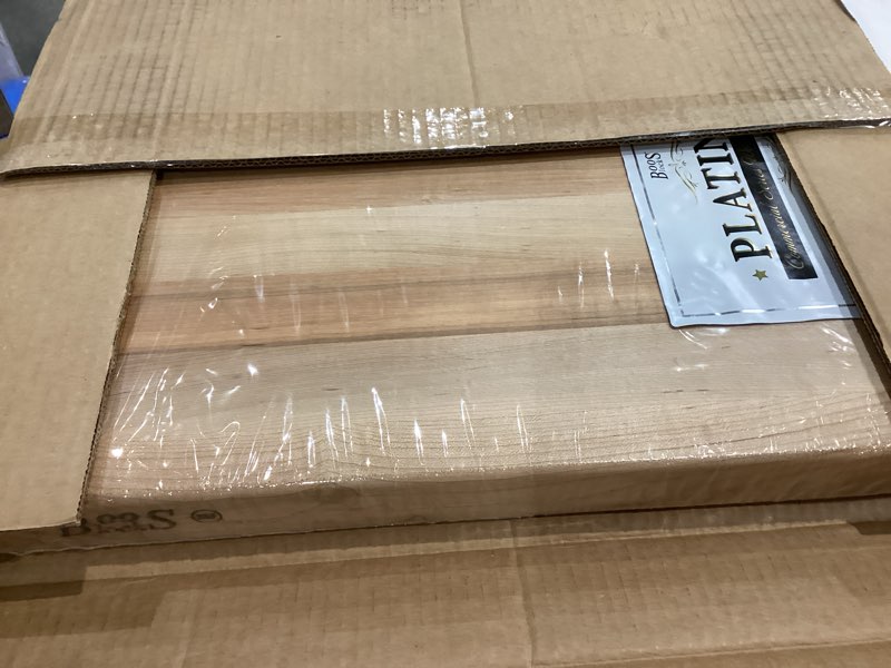 Condition photo showing New/Like New for John Boos Maple Wood Reversible Cutting Board for Kitchen Prep, 20 x 15 Inches, 1.75 Inches Thick Edge Grain Rectangular Charcuterie Boos Block