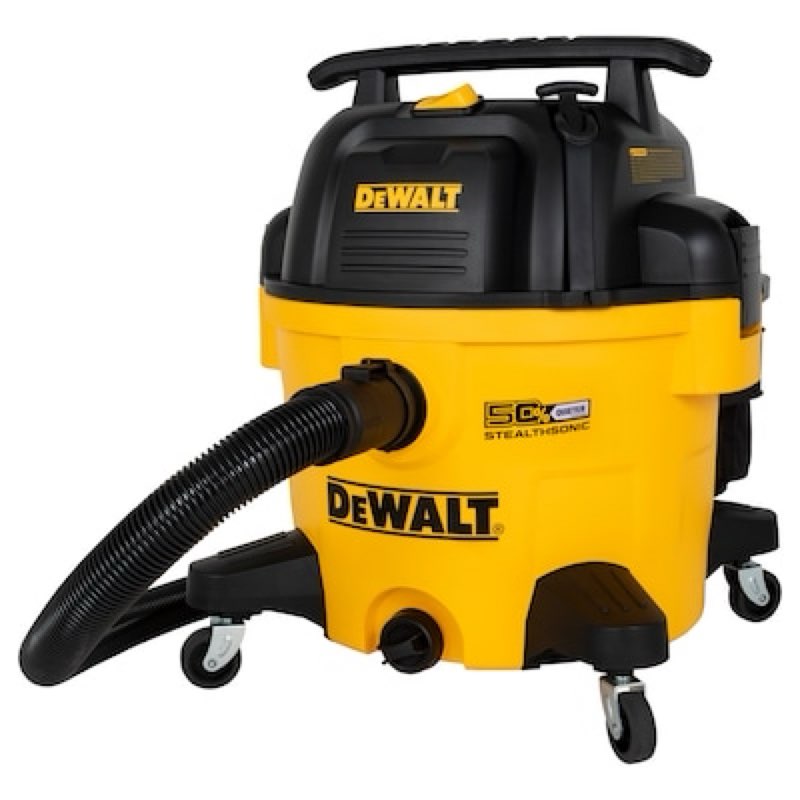 dewalt stealthsonic quiet 9-gallon 5 hp corded wet/dry shop vacuum with accessories included