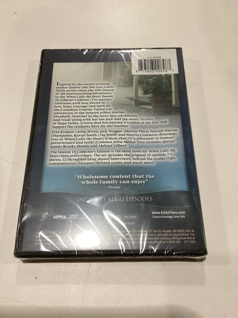 Condition photo showing New/Like New for when calls the heart season 13 collector's edition (4 dvd)