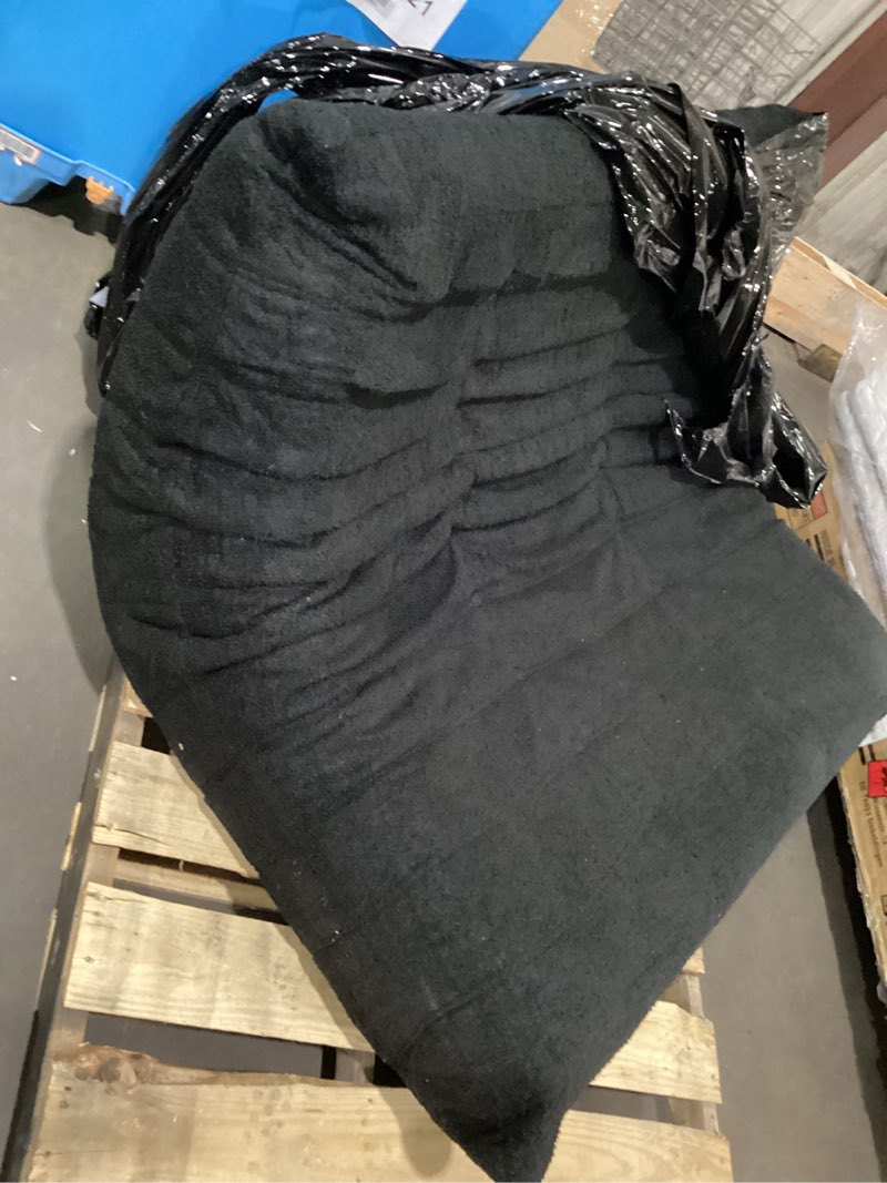 Condition photo showing As Is for Bean Bag Chairs for Adults Giant Bean Bag Chair Memory Foam BeanBag Chair Bean Bag Sofa with Filler Faux Fur Fireside Beanbags Lazy Sofa for Living Room Bedroom Office (Black Plush, Single) Single Black Plush