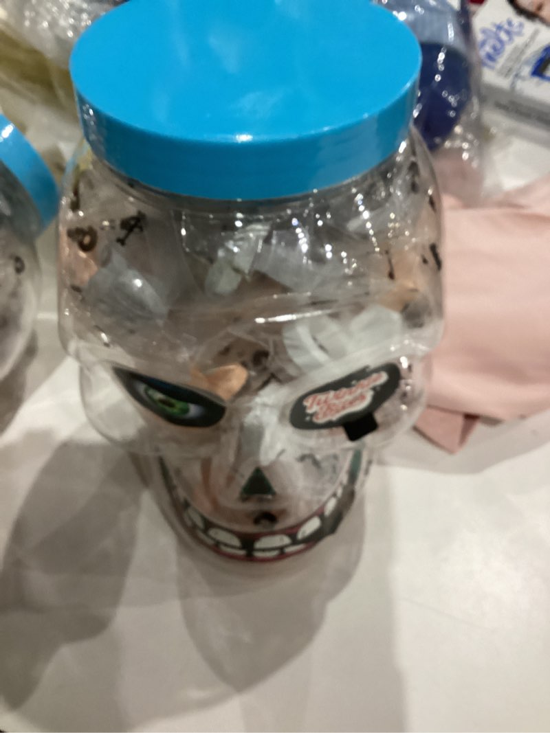 Condition photo showing New/Like New for 30 Pack Halloween Ring Candy - Individually Wrapped Holiday Themed Skull Candys Packed in a Skull Jar – Trick Or Treat Strawberry And Tutti Frutti Delicious Candys - Bulk Halloween Suckers Great Use, For Kids, Trick Or Treat, Party Favor, Classrooms, Goodie Bags 30 Halloween