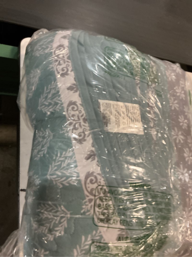 Condition photo showing Good Condition for Cottolester Aqua Quilt Set King Size Boho Striped Bedspread Lightweight Soft Microfiber Bedding Set 