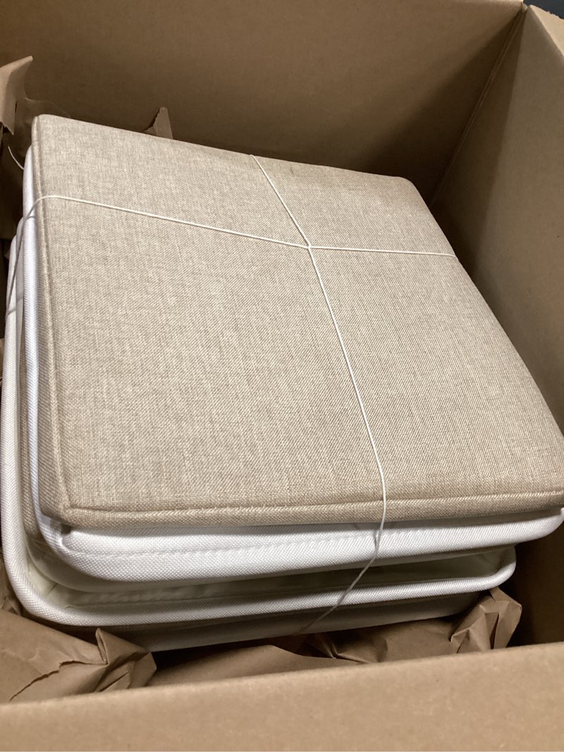 Condition photo showing Good Condition for ECDYQXVU 13x13 Inch Cube Storage Bins with Reinforced Bottom Cardboard, 6 Pack Large Foldable Fabric Storage Cubes with Handles for Shelf, Closet, Laundry Organization (White&Khaki)