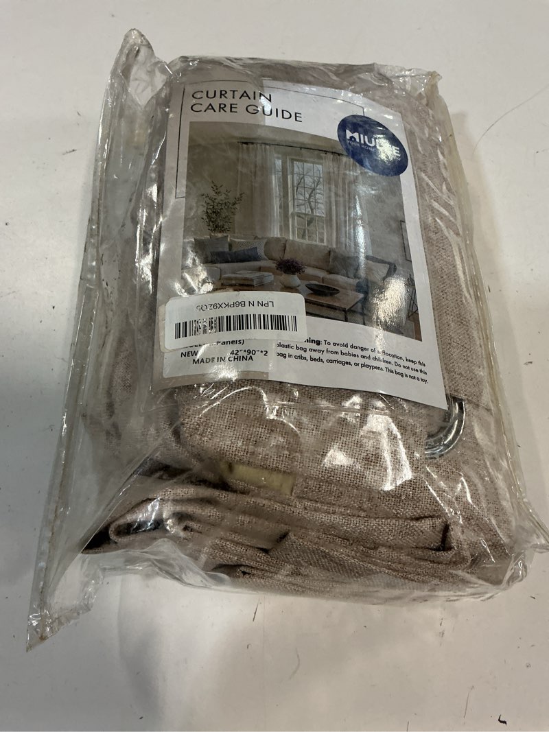 Condition photo showing Good Condition for miulee linen texture curtains soild 100% blackout thermal insulated natural beige grommet room darkening curtains & drapes for living room bedroom nursery 42 x 90 (2 panels) beige 42"w x 90"l (pack of 2)