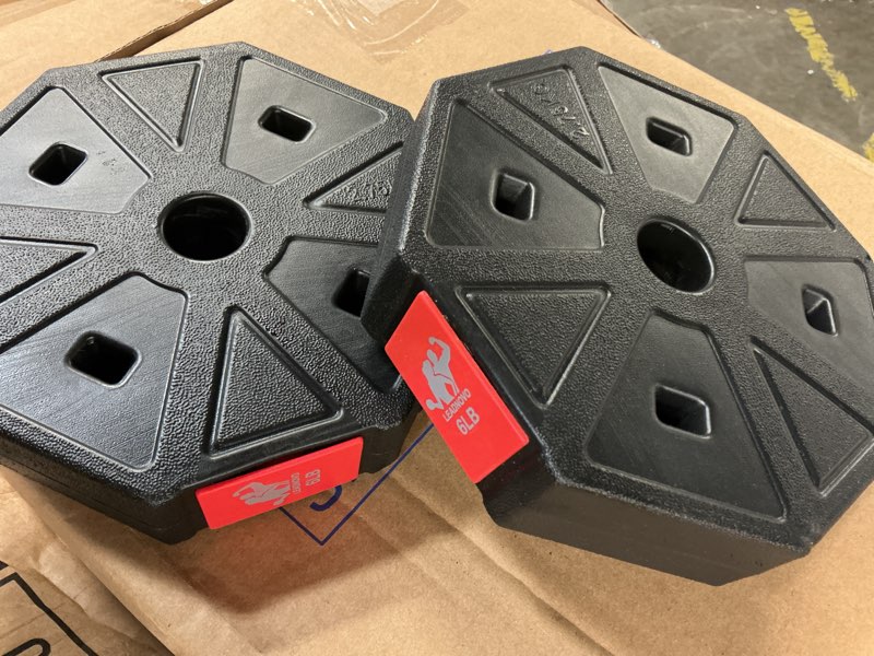 Condition photo showing Good Condition for 6 lb octagonal dumbbell plate (2-pack)