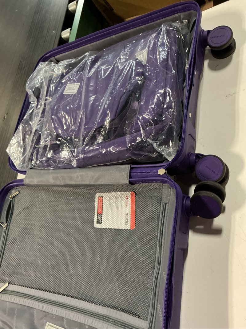 Condition photo showing Good Condition for larvender luggage sets 3 piece, hardside pp carry on suitcase with 360° spinner wheels tsa lock luggage sets for women, grape purple grape purple-20inch-bp 3pcs(20in/bp/tb)