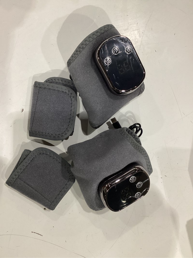 Condition photo showing New/Like New for ifthfour 2pcs foot and ankle massager with heat, portable heated wrap, 3 vibration modes and 5 heat settings, usb charging, ideal for home and travel