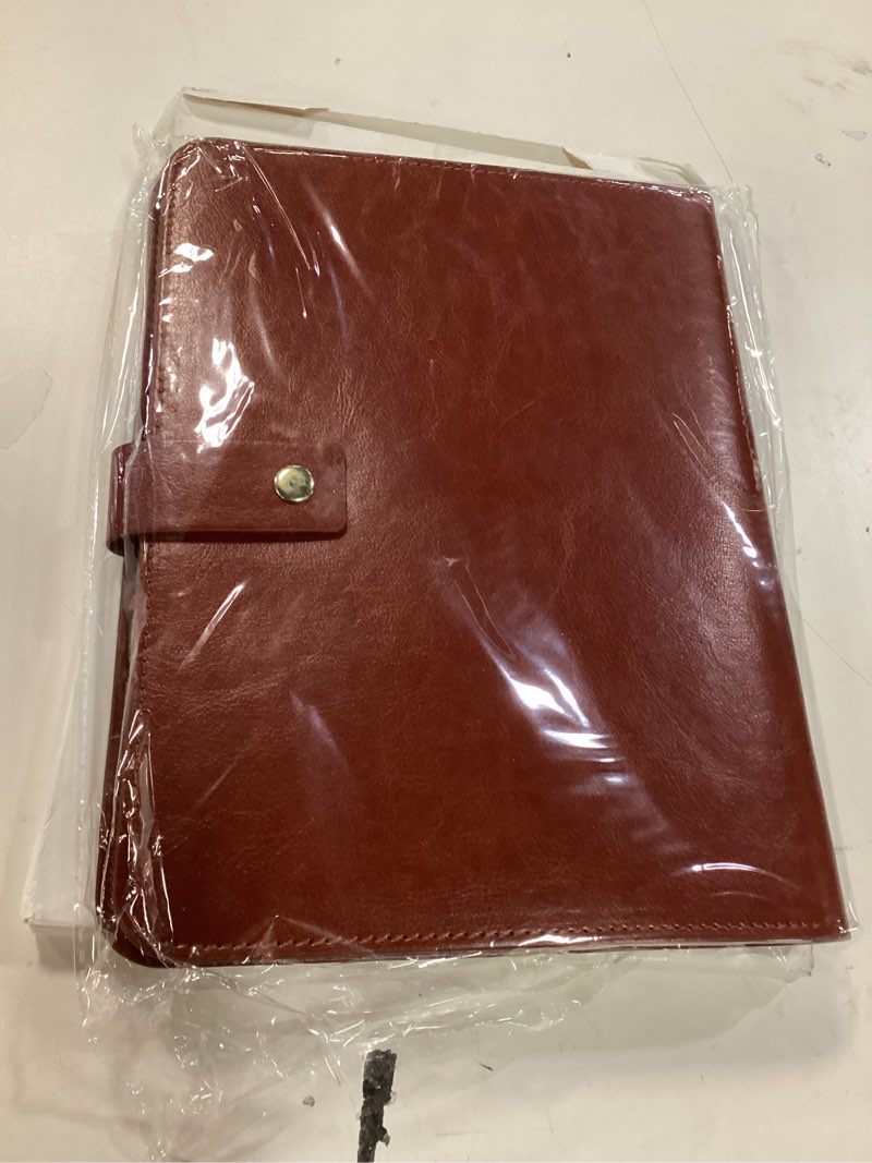 Condition photo showing New/Like New for SKLENICE PU Leather Composition Notebook Cover 9 3/4 X 7 1/2 in With Composition Book 100 Sheets Vintage Rustic Distressed Leather Journal Notebook Cover Portfolio For School Office Home (Brown)