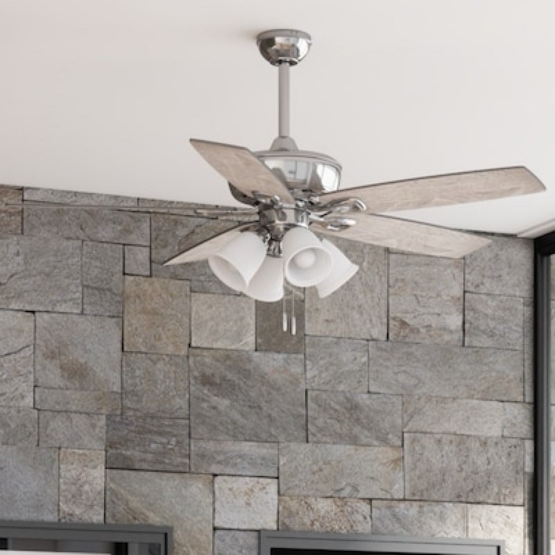  harbor breeze notus 52-in brushed nickel with driftwood/sienna blades ceiling fan with light 