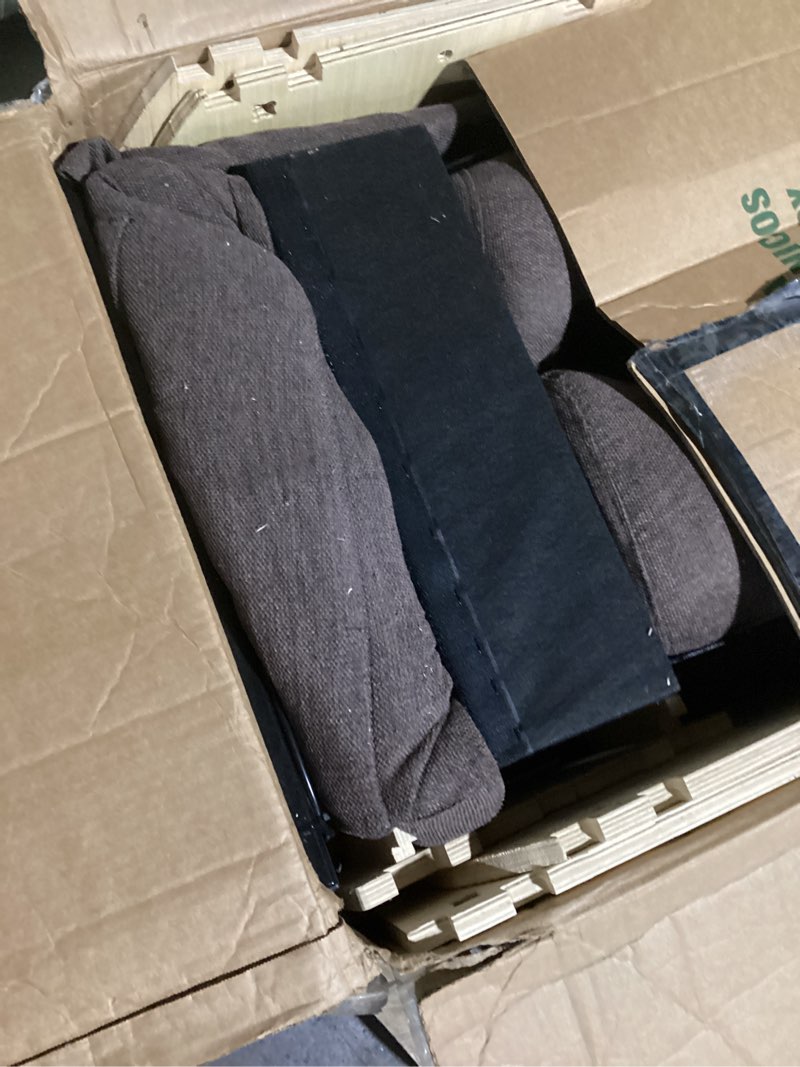 Condition photo showing As Is for Sweetcrispy Power Lift Recliner Chair with Vibration Massage and Heat for Adults, Ergonomic Overstuffed Breathable Fabric Reclining Chair with Side Pockets, Remote Control, Living Room, Bedroom, Brown Brown 37"D x 33.86"W x 40.16"H