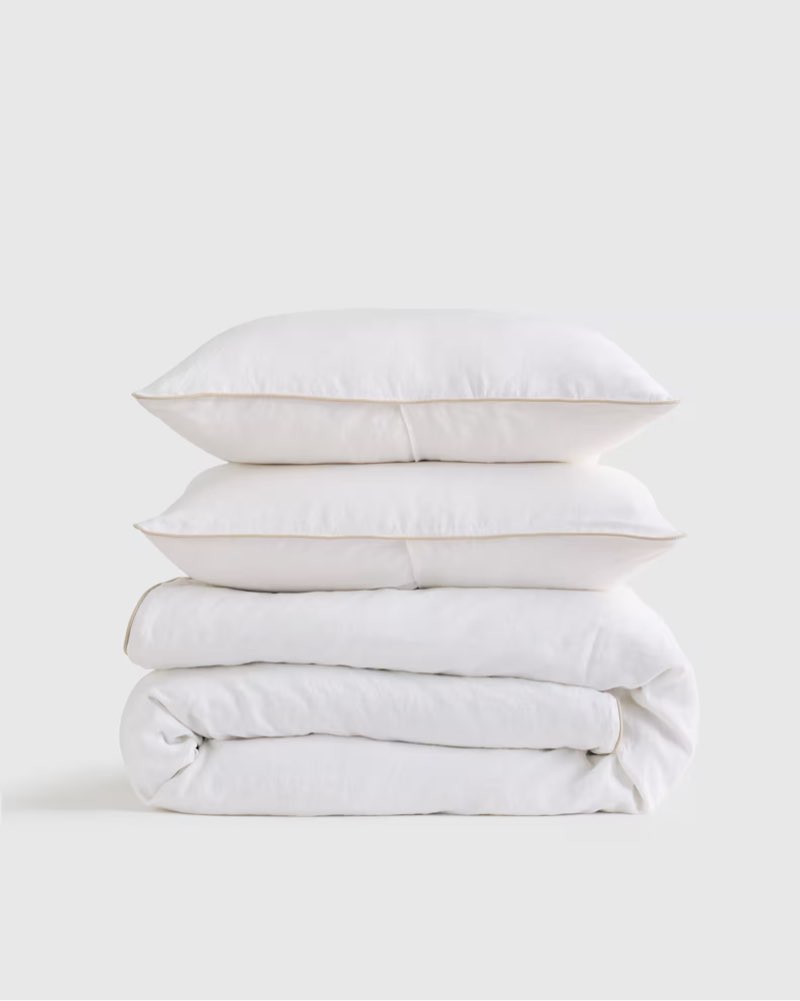 european linen piped duvet cover set of 3 king size 