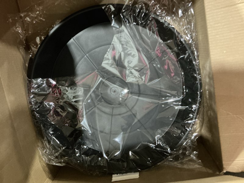 Condition photo showing Good Condition for 2 pack of 20 22 inch plant saucer, 3.6" depth tray, large deep heavy duty saucers for pots, garden plastic flower plant trays for indoors outdoor, tray for planter 19-23" (black) 22" (2 pack) black