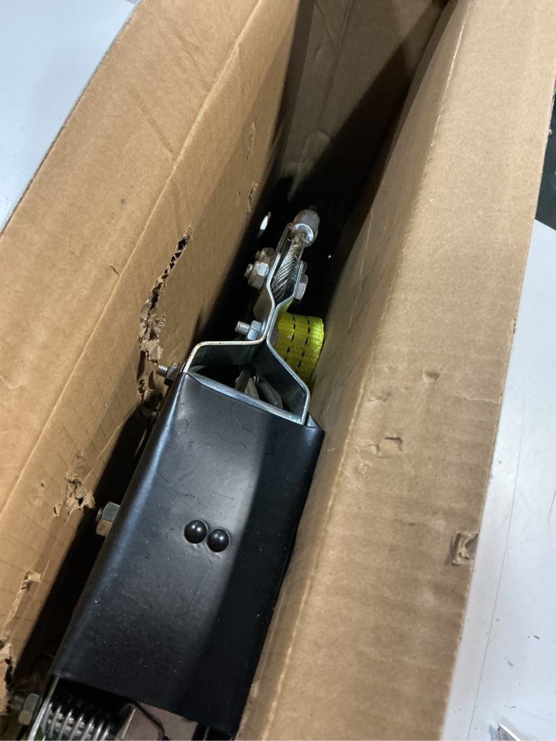 Condition photo showing As Is for yatointo come along winch 1 t pulling capacity 7 ft steel cable 2 hooks heavy duty ratchet power puller tool with dual gears automotive hoist cable puller ideal for vehicle rescue. 1 ton
