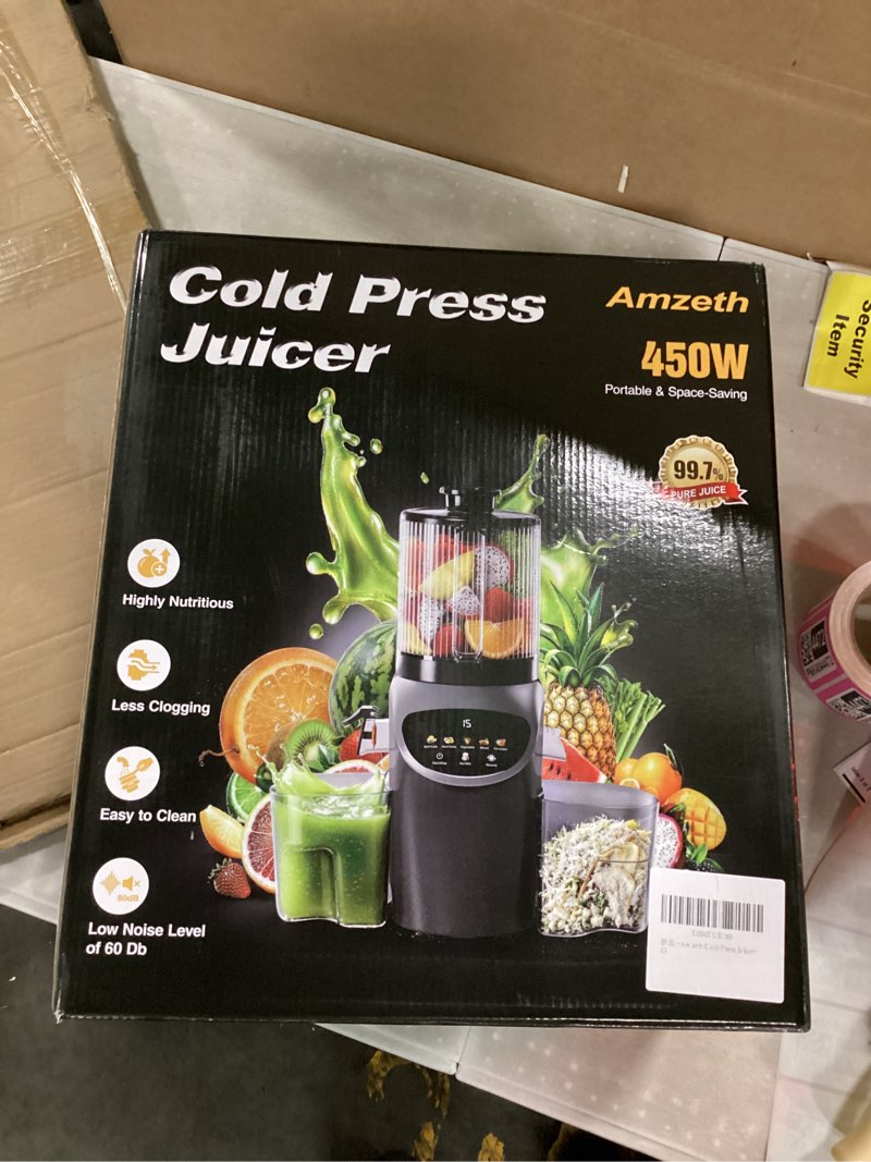 Condition photo showing New/Like New for juicer machines with 6.5" large chute,4-in-1 cold press juicer for whole vegetables fruits,ac motor,120oz large capacity, makes juice,nut milk & sorbet,premium gray,easy to clean.(advanced space gray)