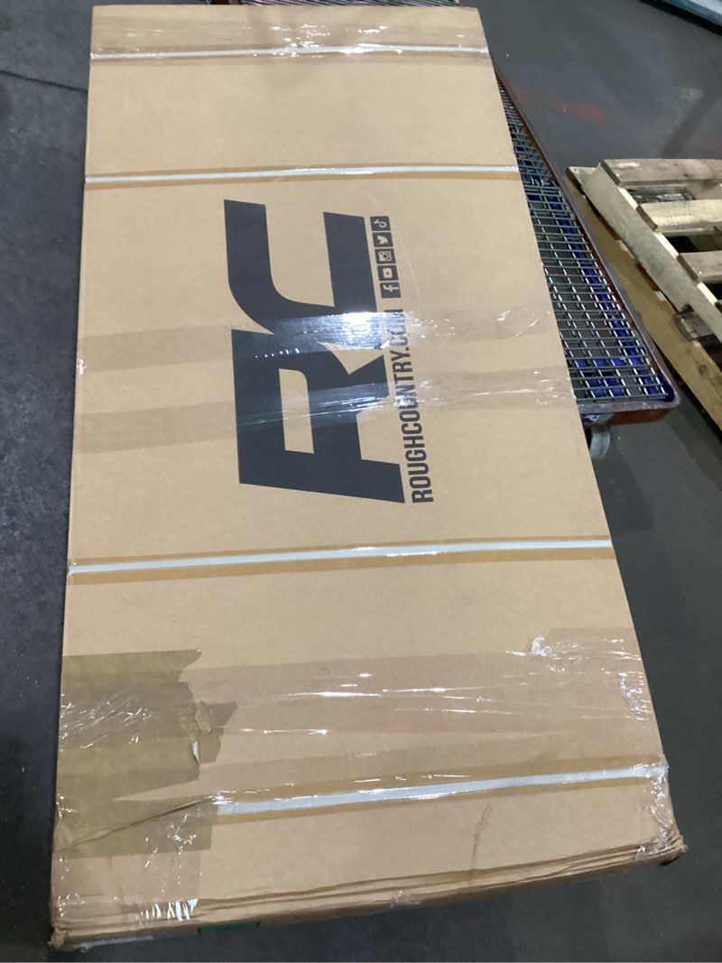 Condition photo showing As Is for Incomplete * missing parts *Rough Country Hard Tri-Fold Tonneau Cover for Ram 1500 (2019-2026) & 1500 TRX (2021-2024) - Low-Profile Aluminum Truck Bed Cover, Fits 5'7 Bed