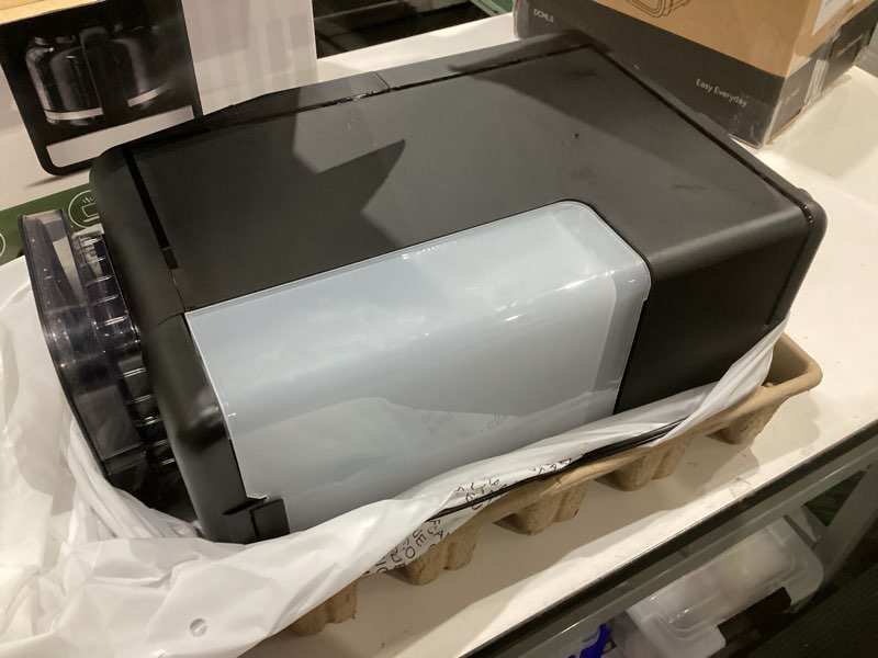 Condition photo showing As Is for gevi 10 cup drip coffee maker with built-in grinder, grind ? brew burr combo coffee machine with touch screen, programmable, 4-hour warm plate, permanent filter, coffee carafe 10.7"d x 7.9"w x 17.8"h