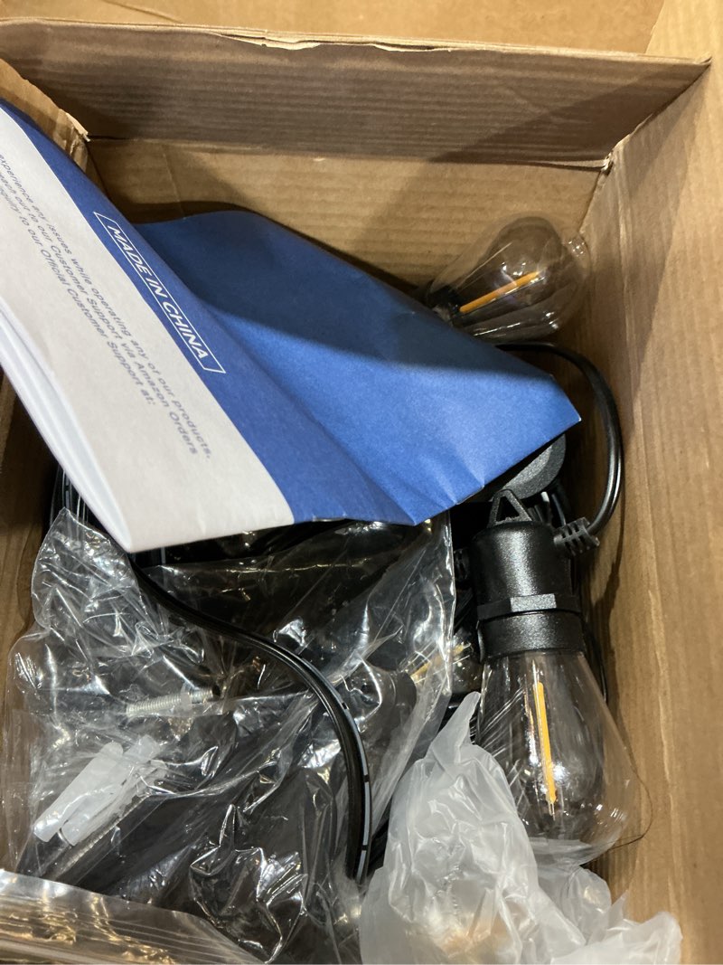 Condition photo showing New/Like New for addlon 54ft(48+6) solar string lights outdoor waterproof with usb charging & remote control - dimmable solar power patio lights with led bulbs for porch, garden, yard, market, bistro - last for 20+hrs 48+6ft(16 sockets)