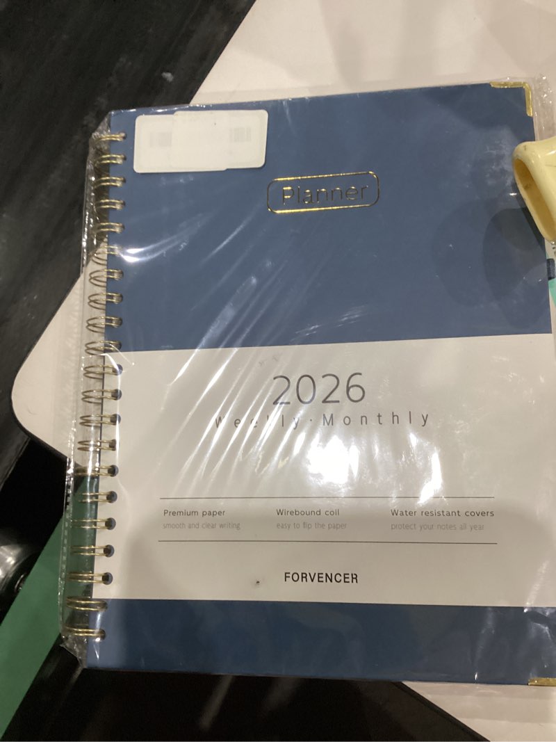 Condition photo showing New/Like New for Forvencer 2026 Planner, Hardcover Calendar Planner Weekly and Monthly, Jan 2026 - Dec 2026, 8.5" x 11", Spiral Agenda Book with Tabs, Exquisite Daily Journal Organizer for Home School, Navy Blue Navy Blue 8.5" x 11"