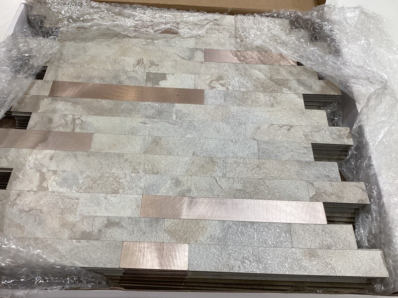 Condition photo showing Good Condition for yipscazo 2026 new upgrade peel and stick backsplash, stick on backsplash tiles for kitchen, bathroom, fireplace (10 packs, beige ecru)