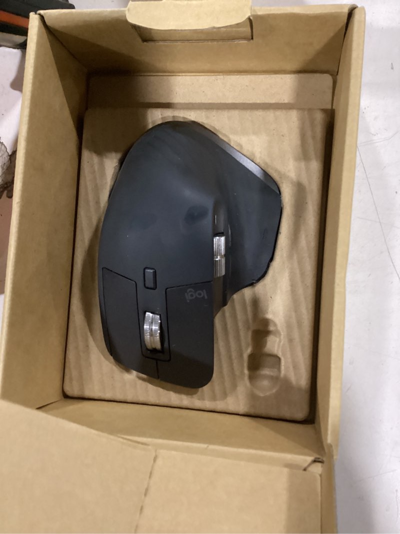 Condition photo showing Good Condition for Logitech MX Master 3S Wireless Mouse Standard Edition with Logi Bolt USB Receiver, Ultra-Fast Scrolling, Ergo, 8K DPI, Track on Glass, Quiet Clicks, USB-C, Bluetooth, Windows, Linux, Chrome - Graphite Graphite Mouse w. USB Receiver