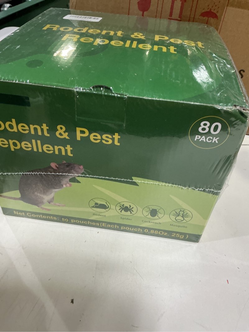 Condition photo showing New/Like New for Rodent Repellent with Peppermint Oil – Mouse & Squirrel Deterrent for Car Engines, Garage, Attic – Rat/Mole/Mice Repellent – Indoor Outdoor Use – Alternative to Mouse Trap & Moth Balls.(80 Pack)