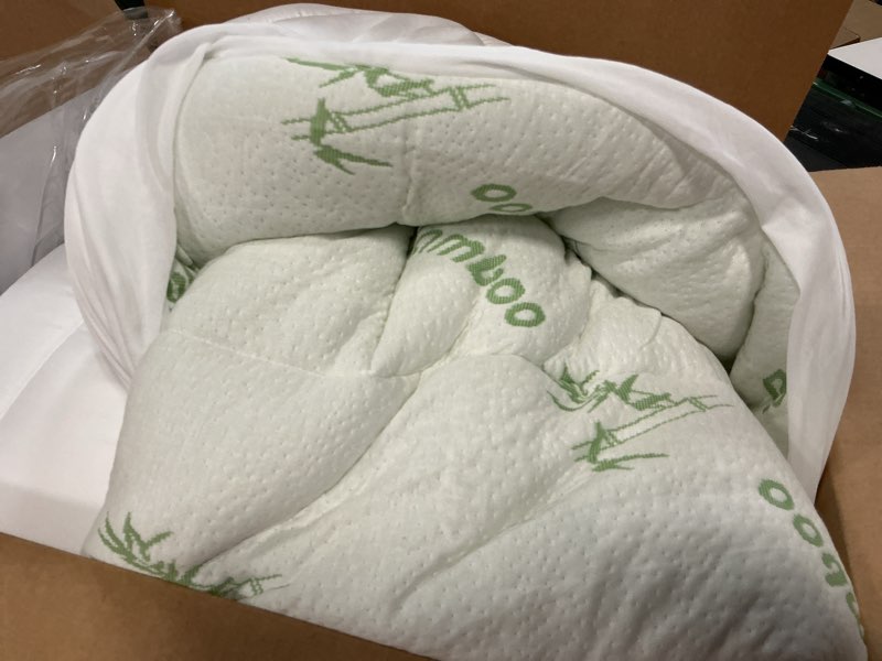 Condition photo showing Good Condition for Ultra Soft California King Size Mattress Topper - Viscose Made from Bamboo Pillow Top Mattress Pad for Back Pain Relief - Naturally Cooling for Hot Sleepers, Green Green California King