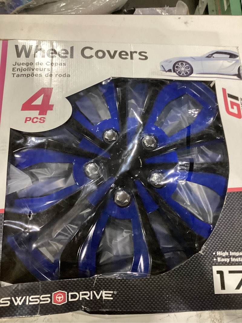 Condition photo showing Good Condition for 17 inch hubcaps blue & black wheel rims covers abs & pc material 5083-blue & black -17