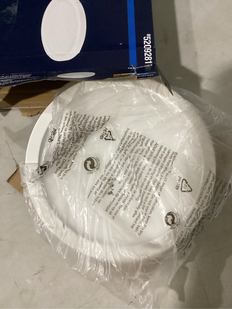 Condition photo showing As Is for project source 1-light matte white led flush mount light