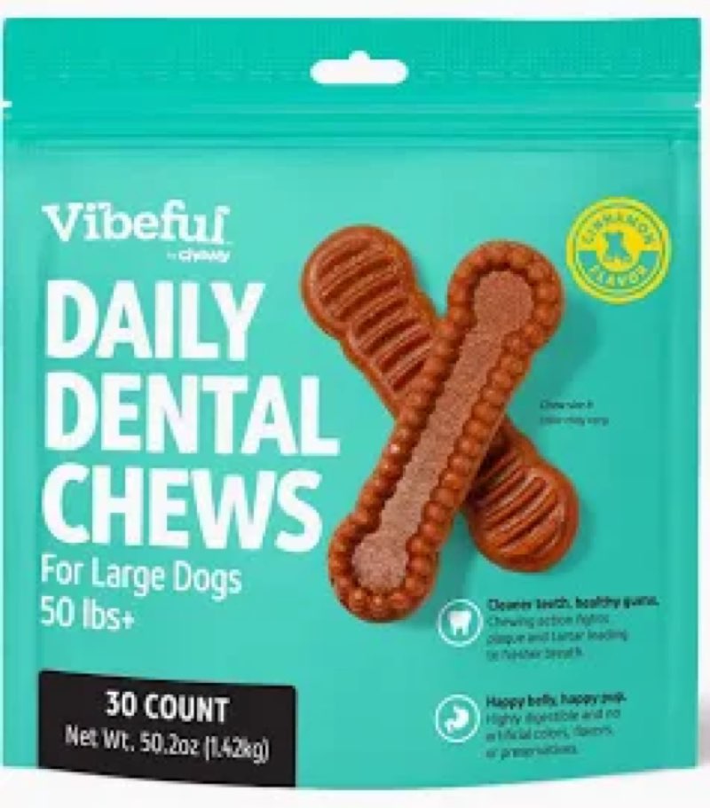 Vibeful daily dental chews for large dogs 30 ct