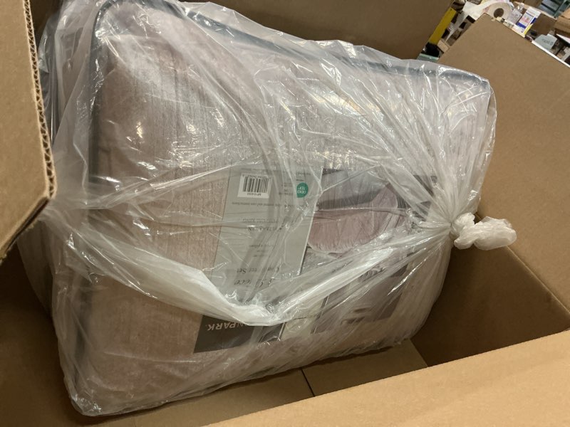Condition photo showing Good Condition for Madison Park King Comforter Set, Luxe Velvet, Satin Binding Comforter for a King-Size Bed, Cozy Velvet Comforters, All Seasons, Lightweight, Down Alternative Bedding, King/Cal King, Blush 5 Piece King/Cal King Blush
