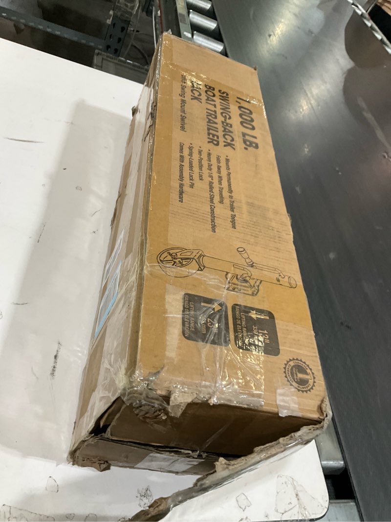 Condition photo showing As Is for torin 1000 lbs trailer jack with wheel, heavy duty swivel boat trailer jack single whee, 10" lift, bolt-on trailer tongue jack for rv boat atr39001b, silver single wheel trailer jack 1,000 lbs