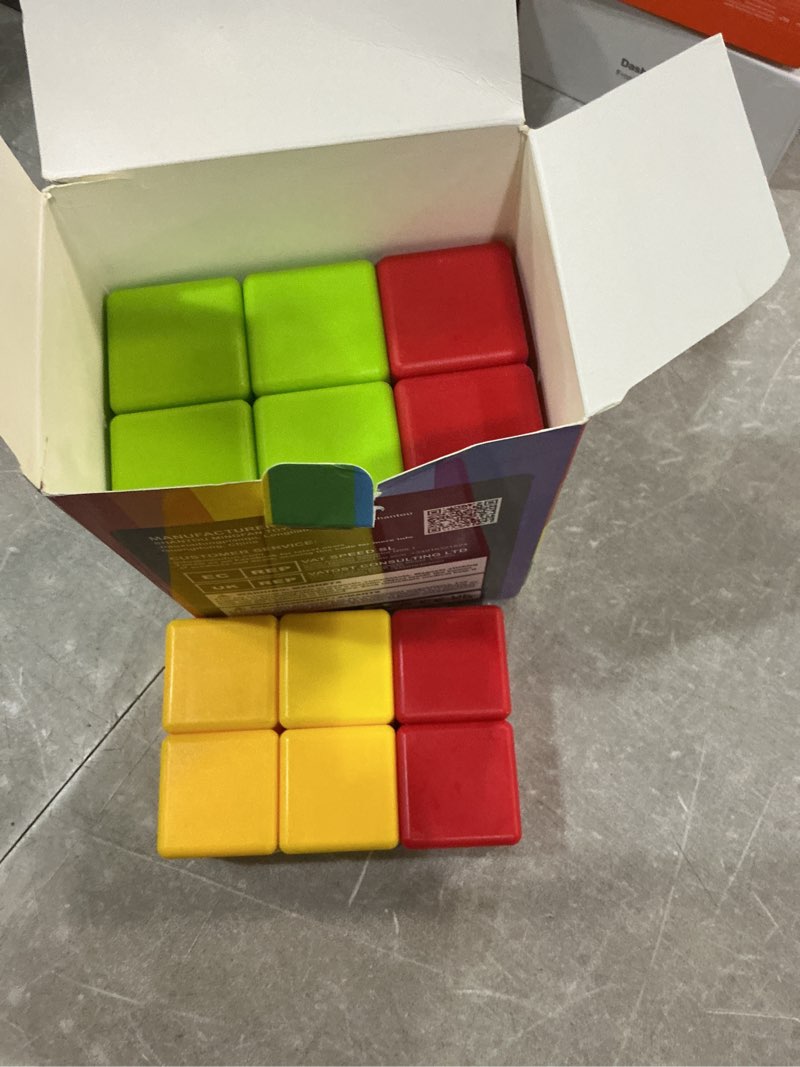 Condition photo showing New/Like New for magnetic building blocks, 1.65 inch large magnetic stacking cubes for toddlers, sensory & montessori toys for boys & girls 1 2 3 years old (24 pcs) multicolor - 24 pieces