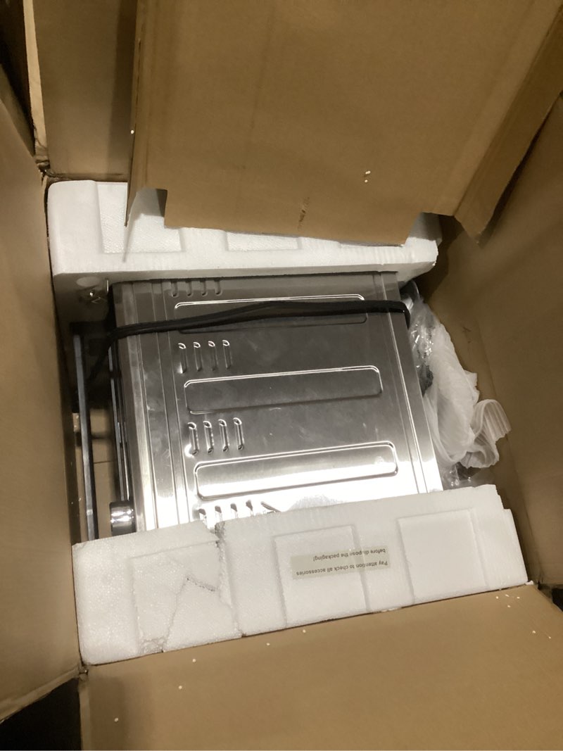 Condition photo showing As Is for west bend xl air fryer oven 26-quart with digital controls easy-view door and 24 cooking presets, includes nine accessories, 1700-watts, metallic 26 quart