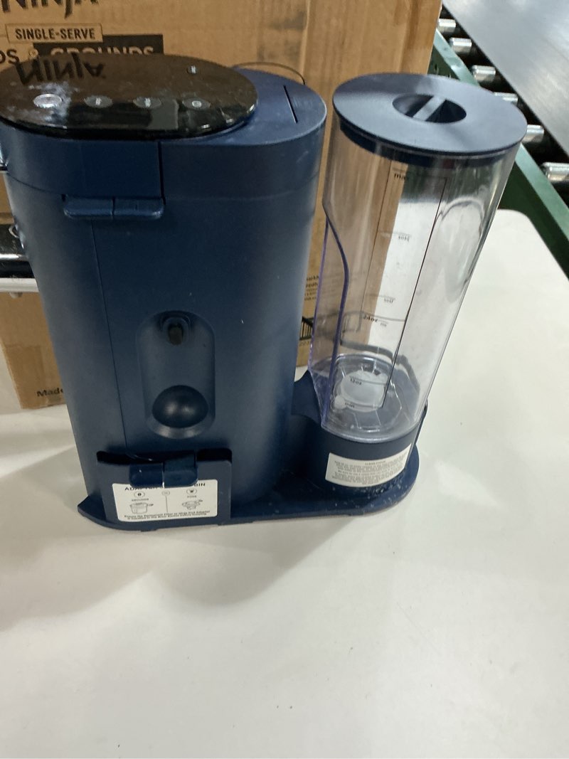 Condition photo showing As Is for Ninja Pods & Grounds Single-Serve Coffee Maker, K-Cup Pod Compatible, 56-oz. Reservoir, 6-oz. Cup to 24-oz. Travel Mug Brew Sizes, Iced Coffee Maker, Navy, PB041NV