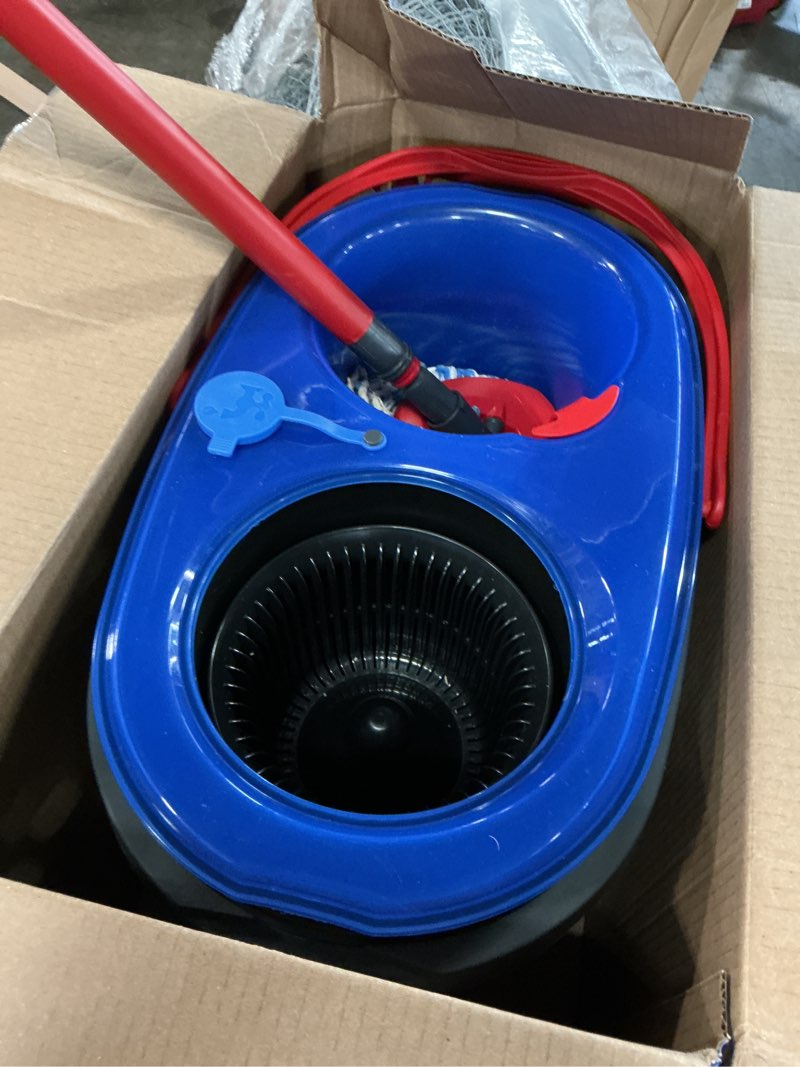 Condition photo showing As Is for o-cedar rinseclean deep clean microfiber spin mop, clean with clean water (the home depot exclusive)